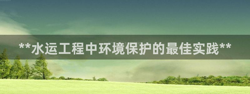 彩名堂5.0!：**水运工程中环境保