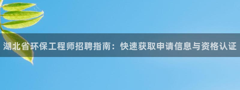 正规彩名堂官网计划：湖北省环保工程师招聘指南：快速获取申请信息与资格认证